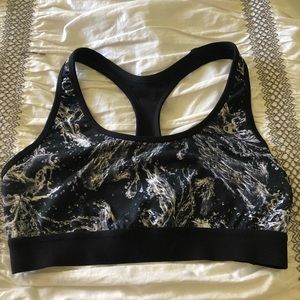 Champion black/white splatter sports bra